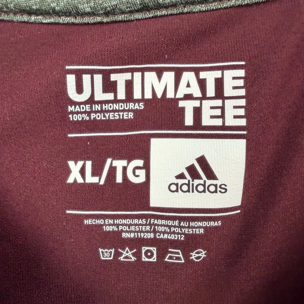 Adidas T-Shirt Men's XL Maroon Texas A&M Aggies‎ Ultimate Tee Climalite Raglan